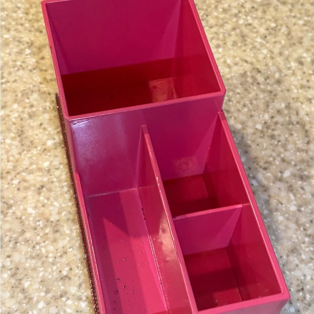 Pink Decorative Organizer with Rhinestone Trim!